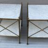 1950/70' Pair Of Side Tables In Brass At 2 Levels Maison Baguès Veined White Marble Trays 42 X 50 X H 54 cm - Image 3