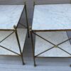 1950/70' Pair Of Side Tables In Brass At 2 Levels Maison Baguès Veined White Marble Trays 42 X 50 X H 54 cm - Image 5