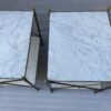 1950/70' Pair Of Side Tables In Brass At 2 Levels Maison Baguès Veined White Marble Trays 42 X 50 X H 54 cm - Image 6