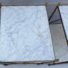 1950/70' Pair Of Side Tables In Brass At 2 Levels Maison Baguès Veined White Marble Trays 42 X 50 X H 54 cm - Image 7