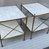 1950/70' Pair Of Side Tables In Brass At 2 Levels Maison Baguès Veined White Marble Trays 42 X 50 X H 54 cm - Image 8