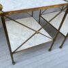1950/70' Pair Of Side Tables In Brass At 2 Levels Maison Baguès Veined White Marble Trays 42 X 50 X H 54 cm - Image 10
