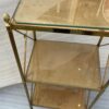 1970 ′ 3 Tier Brass Shelf Maison Baguès Patinated Leather Wood Trays 32 X 40 H 86 cm - Image 8