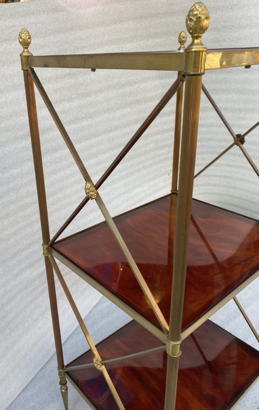 🔍  1970 ′ 3 Tier Brass Shelf Maison Baguès Bakelite Color Amber Trays 32 X 40 H 86 cm - Image 3