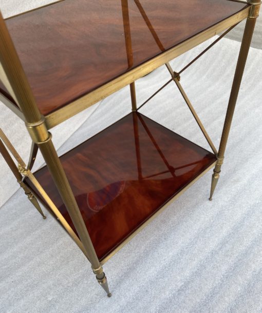 🔍  1970 ′ 3 Tier Brass Shelf Maison Baguès Bakelite Color Amber Trays 32 X 40 H 86 cm - Image 2