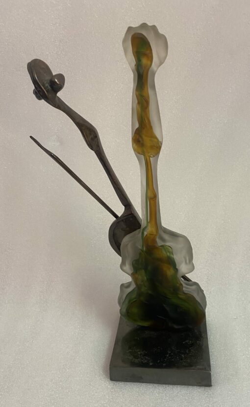 1970/80 Violin In Bronze And Glass Pate Signed LOHE - Image 3