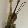 1970/80 Violon En Bronze Et Pâte De Verre, Sculpture Signée LOHE