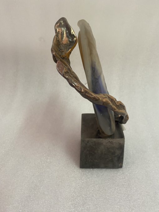 1970/80 Seahorse In Bronze And Glass Pate, Sculpture Signed LOHE - Image 7