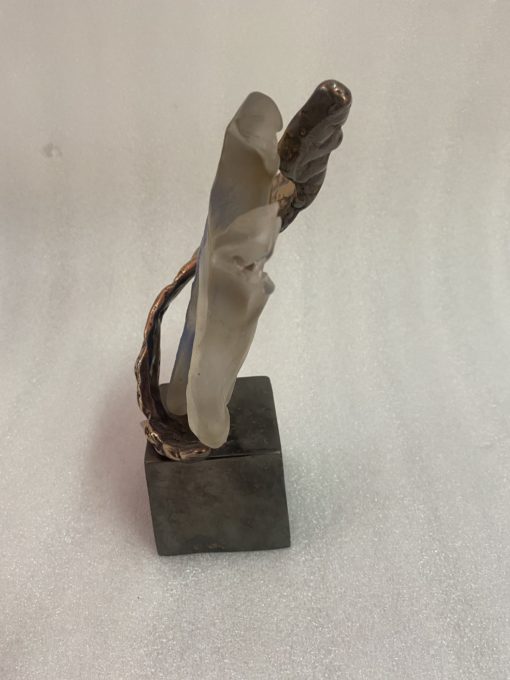 1970/80 Seahorse In Bronze And Glass Pate, Sculpture Signed LOHE - Image 4
