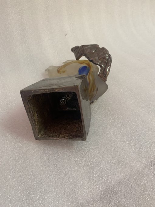 1970/80 Seahorse In Bronze And Glass Pate, Sculpture Signed LOHE - Image 2