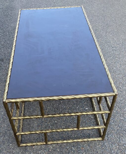 1970' Coffee Table In Oxidized Bronze Lacquer Tray 120 X 60 X H 45 cm - Image 10