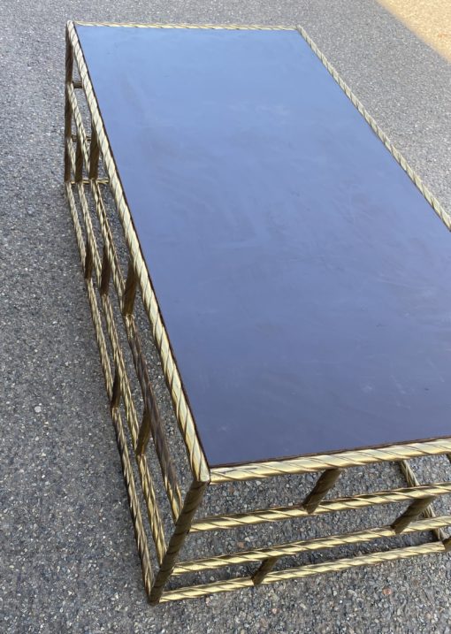 1970' Coffee Table In Oxidized Bronze Lacquer Tray 120 X 60 X H 45 cm - Image 9