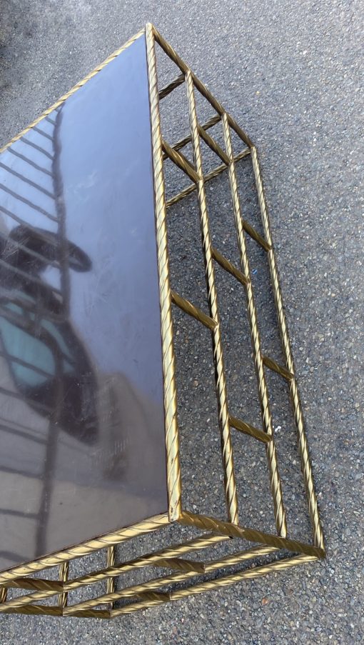 1970' Coffee Table In Oxidized Bronze Lacquer Tray 120 X 60 X H 45 cm - Image 8