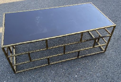 1970' Coffee Table In Oxidized Bronze Lacquer Tray 120 X 60 X H 45 cm - Image 6