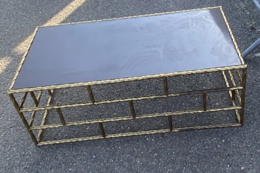 1970' Coffee Table In Oxidized Bronze Lacquer Tray 120 X 60 X H 45 cm - Image 5