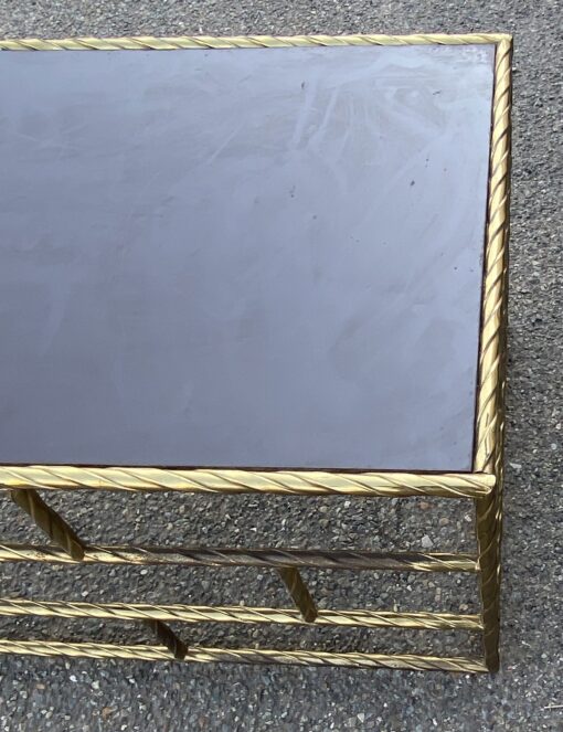 1970' Coffee Table In Oxidized Bronze Lacquer Tray 120 X 60 X H 45 cm - Image 4
