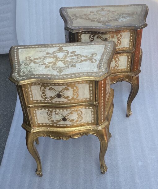 1950/70 Pair Of Italian Sidebeds Golden Wood 48 X 30 X H 60 cm - Image 8