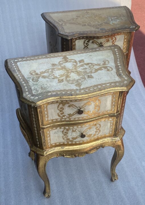 1950/70 Pair Of Italian Sidebeds Golden Wood 48 X 30 X H 60 cm - Image 6