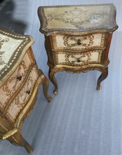 1950/70 Pair Of Italian Sidebeds Golden Wood 48 X 30 X H 60 cm - Image 4