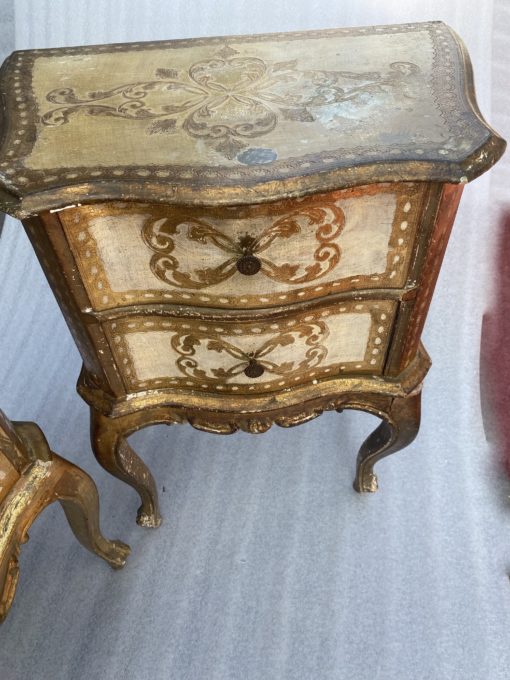 1950/70 Pair Of Italian Sidebeds Golden Wood 48 X 30 X H 60 cm - Image 3
