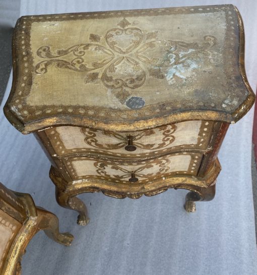 1950/70 Pair Of Italian Sidebeds Golden Wood 48 X 30 X H 60 cm - Image 2