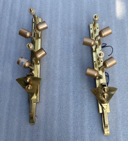 1970/90' Paire d'Appliques Aux Ginkgo Cristal Murano Violine et Or Attribuées A Toso H 70 cm – Image 10