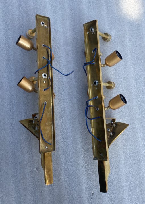 1970/90' Paire d'Appliques Aux Ginkgo Cristal Murano Violine et Or Attribuées A Toso H 70 cm – Image 9