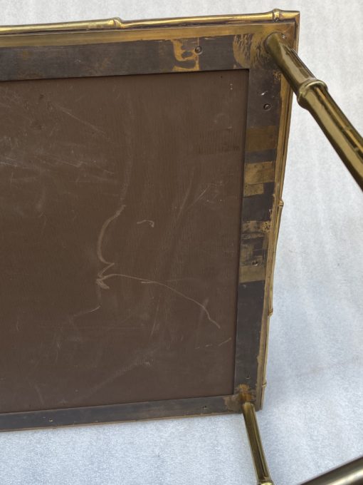 1950′ Table Maison Baguès Or Maison Jansen Bamboo Decor In Gilt Bronze With Chinese Lacquer Top With Birds And Flowers 42 X 56 X H 45 CM - Image 4