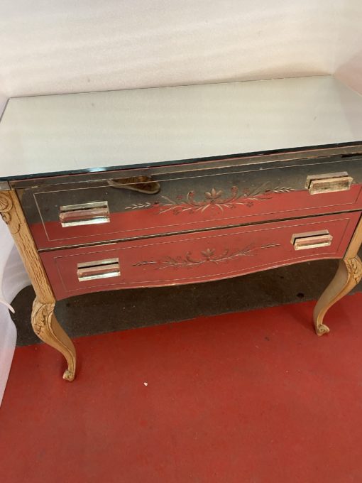 1950/70 Commode Style LXV Gainée De Miroirs Gravés A 2  Tiroirs – Image 14