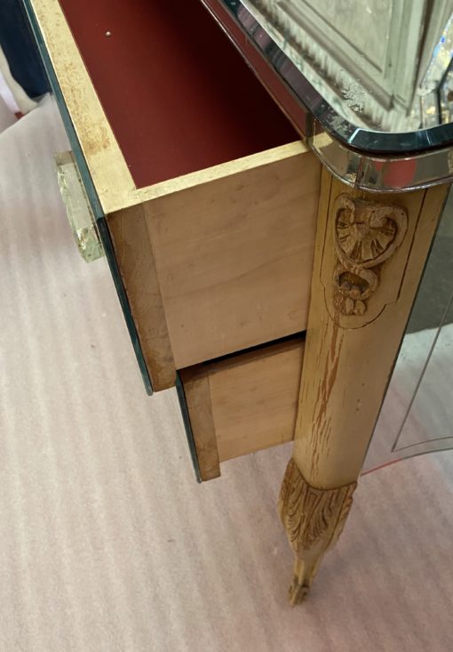 1950/70 Commode Style LXV Gainée De Miroirs Gravés A 2  Tiroirs – Image 2