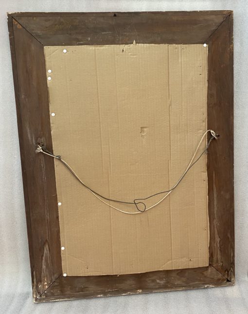 1970' Miroir Eglomisé Decor Fleurs Et Bois Doré 73 X 97 cm – Image 7