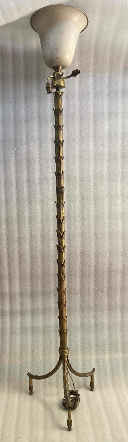 1970 Gilt Bronze Floor Lamp Maison Baguès Model Palm Tree