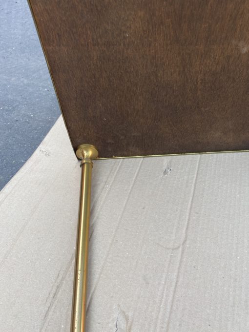 1970′ Paire De Tables à Étage En Bronze Patiné Gainées De Cuir Maison Jansen 71 X 36 cm – Image 2
