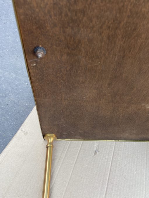 1970′ Paire De Tables à Étage En Bronze Patiné Gainées De Cuir Maison Jansen 71 X 36 cm – Image 4