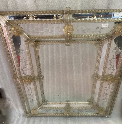 1950/70′ Miroir Murano Style Véronèse Pareclose Rectangulaire avec Réserve 84 X 104 cm – Image 14
