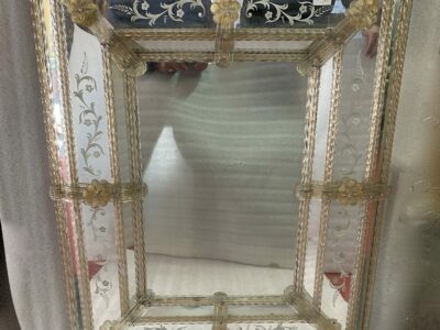 1950/70′ Veronese Style Murano Mirror Rectangular Pareclose with Reserve 84 X 104 cm