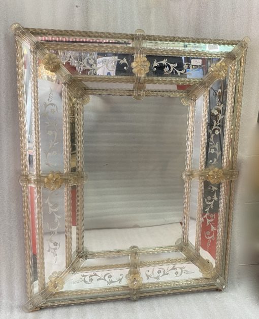 1950/70′ Miroir Murano Style Véronèse Pareclose Rectangulaire avec Réserve 84 X 104 cm – Image 11