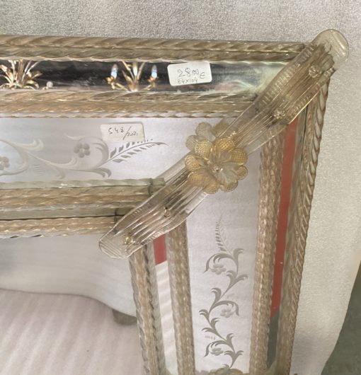 1950/70′ Miroir Murano Style Véronèse Pareclose Rectangulaire avec Réserve 84 X 104 cm – Image 2