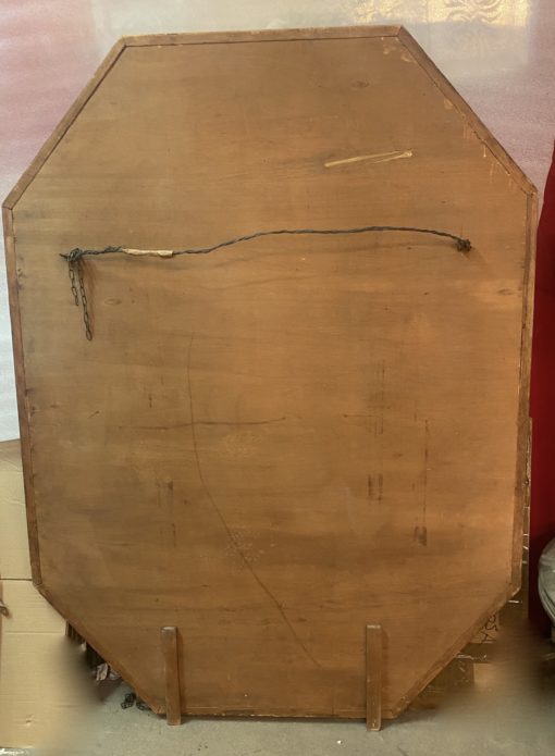 1970/80 Venice Octagonal Mirror Style Louis 14 Pareclose Golden Wood With Ornaments In Blue Glass And Oxidized Mirrors 158 X 115 cm - Image 13
