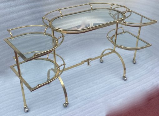 1950/70 Articulated Rolling Bar Brass And Gilt Bronze Provenance Parisian Palace DLG Maison Jansen - Image 3