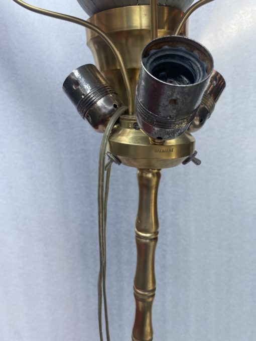 1950/70 Gilt Bronze Floor Lamp Maison Baguès Bamboo Model With Signed Malabert System - Image 3