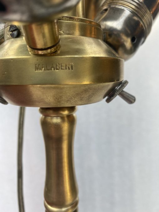 1950/70 Gilt Bronze Floor Lamp Maison Baguès Bamboo Model With Signed Malabert System - Image 4