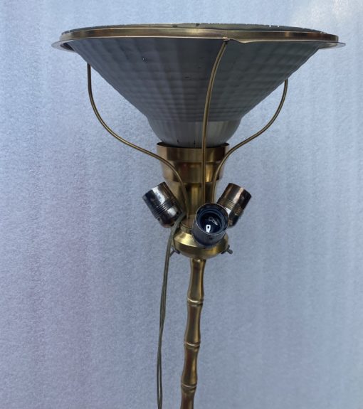 1950/70 Gilt Bronze Floor Lamp Maison Baguès Bamboo Model With Signed Malabert System - Image 5