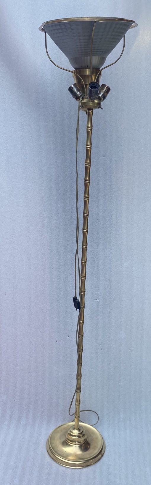 1950/70 Gilt Bronze Floor Lamp Maison Baguès Bamboo Model With Signed Malabert System - Image 6