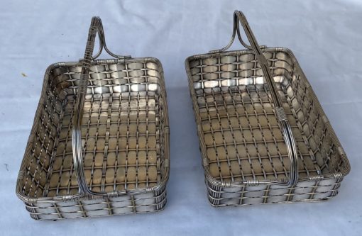 1900 'Pair Of Presentation Baskets In Silvered Metal From Parisian Palace - Image 17