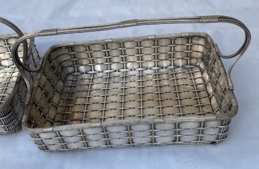 1900 'Pair Of Presentation Baskets In Silvered Metal From Parisian Palace - Image 16