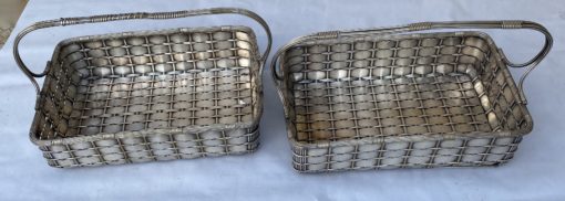 1900 'Pair Of Presentation Baskets In Silvered Metal From Parisian Palace - Image 15