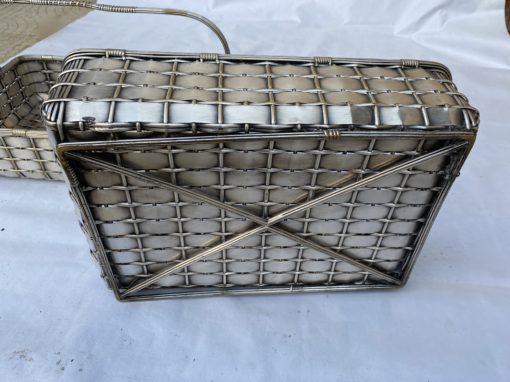1900 'Pair Of Presentation Baskets In Silvered Metal From Parisian Palace - Image 14