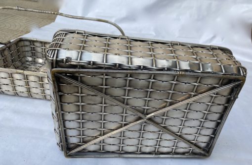 1900 'Pair Of Presentation Baskets In Silvered Metal From Parisian Palace - Image 11