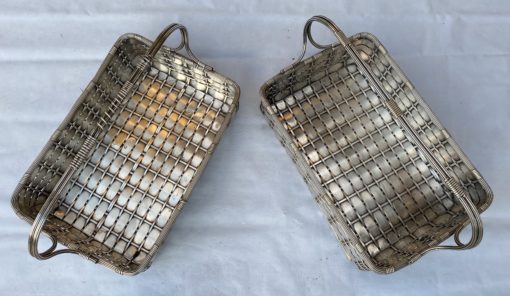 1900 'Pair Of Presentation Baskets In Silvered Metal From Parisian Palace - Image 9